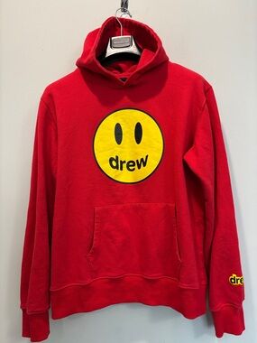 Drew House Mascot Pullover Red Smiley Hoodie XL Streetwear Graphic